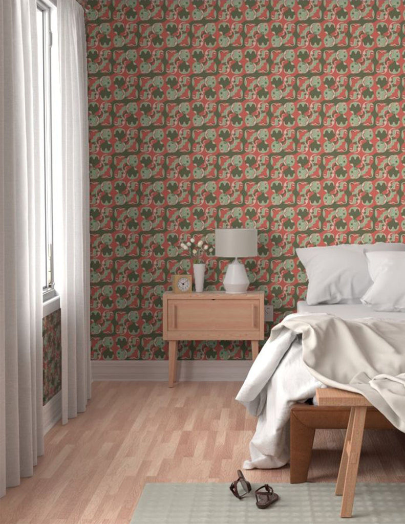 Spotlight -  Wallpaper - Sage, Coral & Mint
