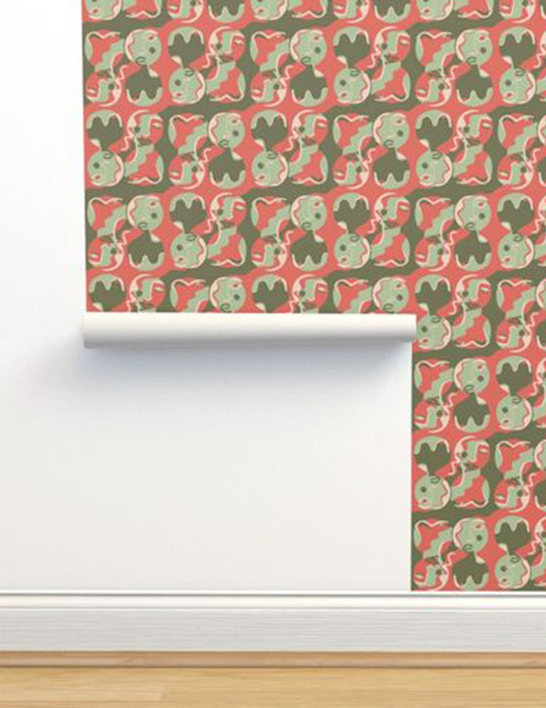 Spotlight -  Wallpaper - Sage, Coral & Mint