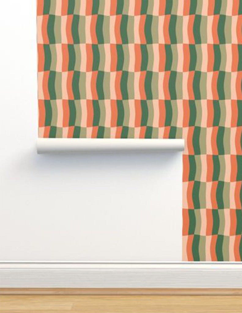 Sherbert Melt -  Wallpaper - Pink, Green & Coral