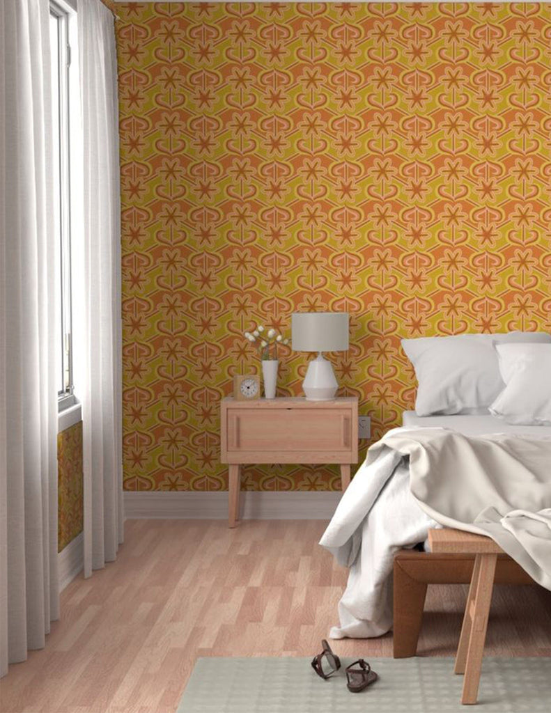 Sunny Chevy -  Wallpaper - Pink, Blue & Brown