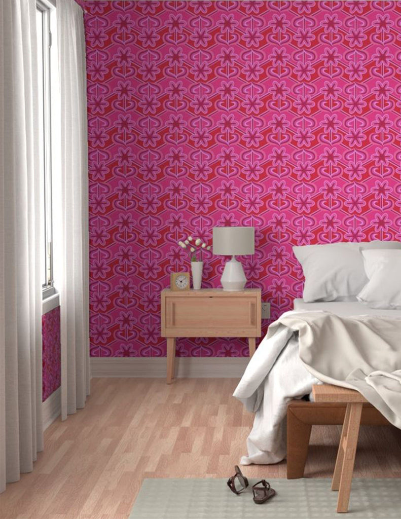 Sunny Chevy -  Wallpaper - Pink, Blue & Brown