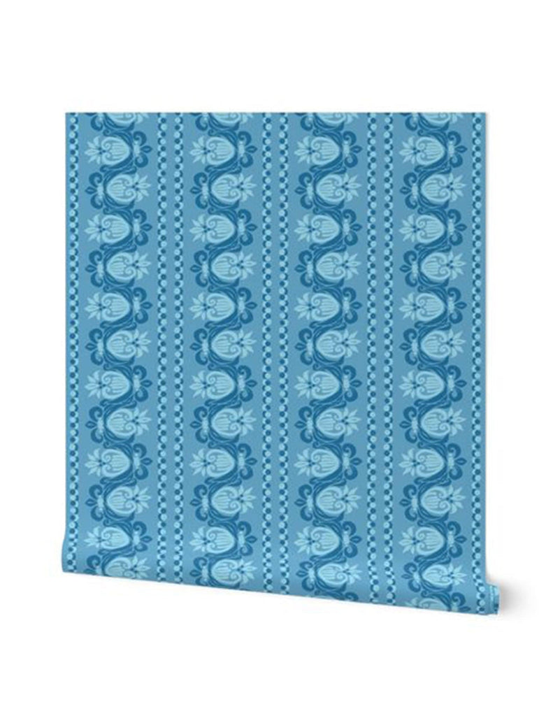 Funky Fluer De Lis -  Wallpaper - Blue